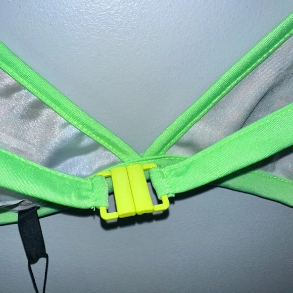 PPT Neon Animal Print Bathing Suit Top - Picture 5 of 6